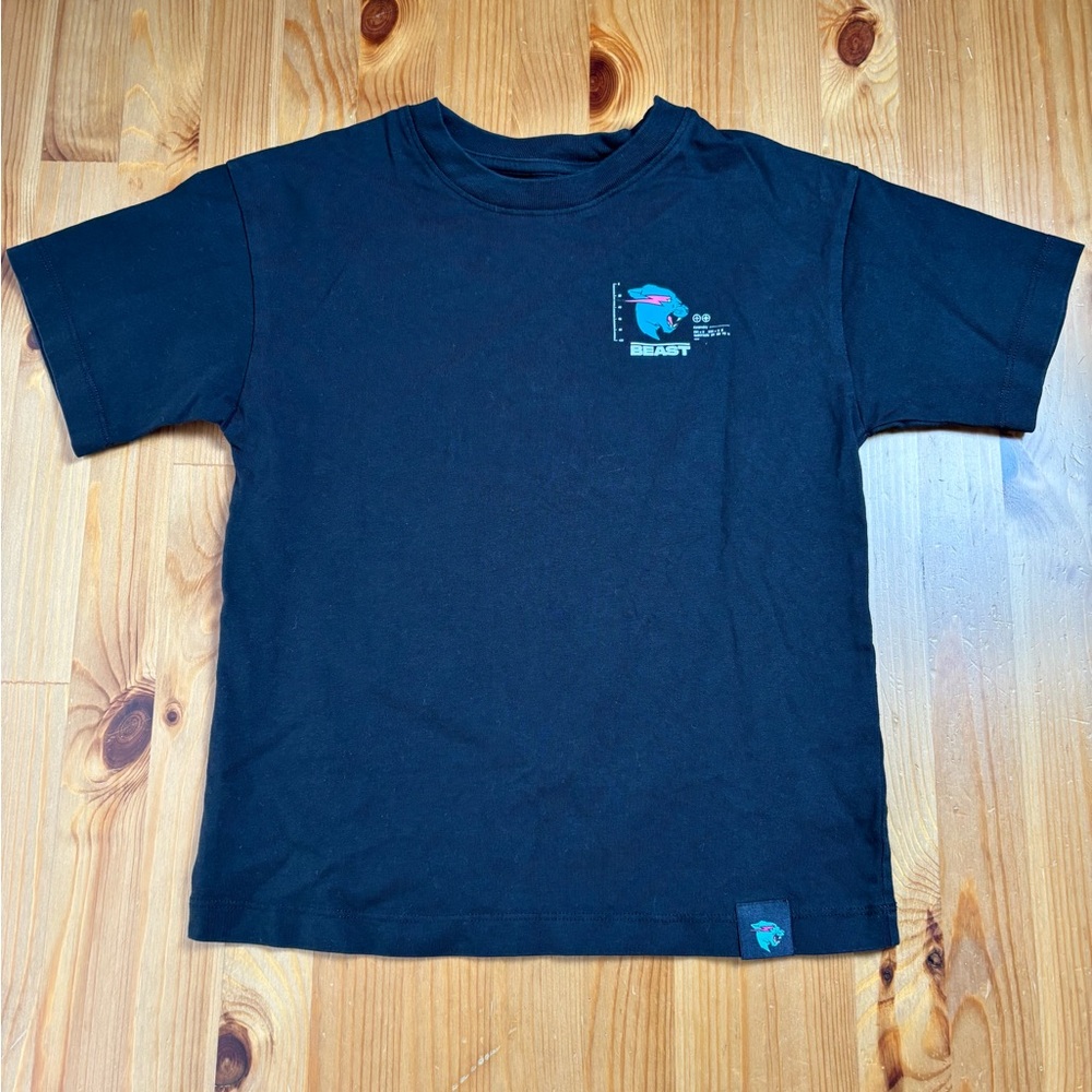 Mr‎ Beast Merch Particle SS T- Shirt Black Size 6
